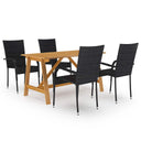 vidaXL 5-piece Garden Dining Set brown