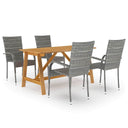 vidaXL 5-piece Garden Dining Set brown