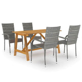 vidaXL 5-piece Garden Dining Set brown
