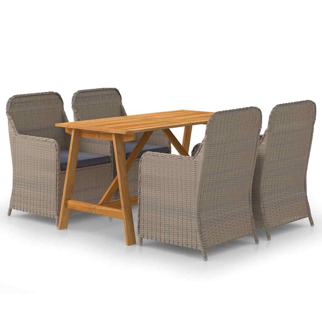 vidaXL 5-delige Tuinset zwart