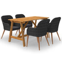 vidaXL 5-piece Garden Dining Set black