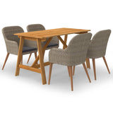 vidaXL 5-piece Garden Dining Set black