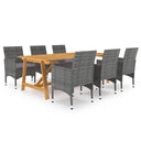vidaXL 7-Piece Garden Dining Set Black