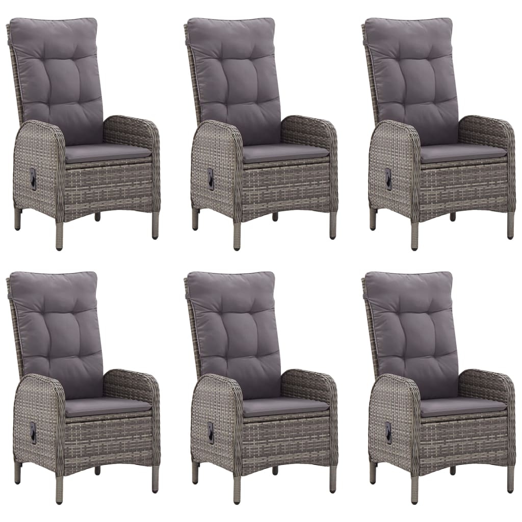 vidaXL 7-Piece Garden Dining Set Grey