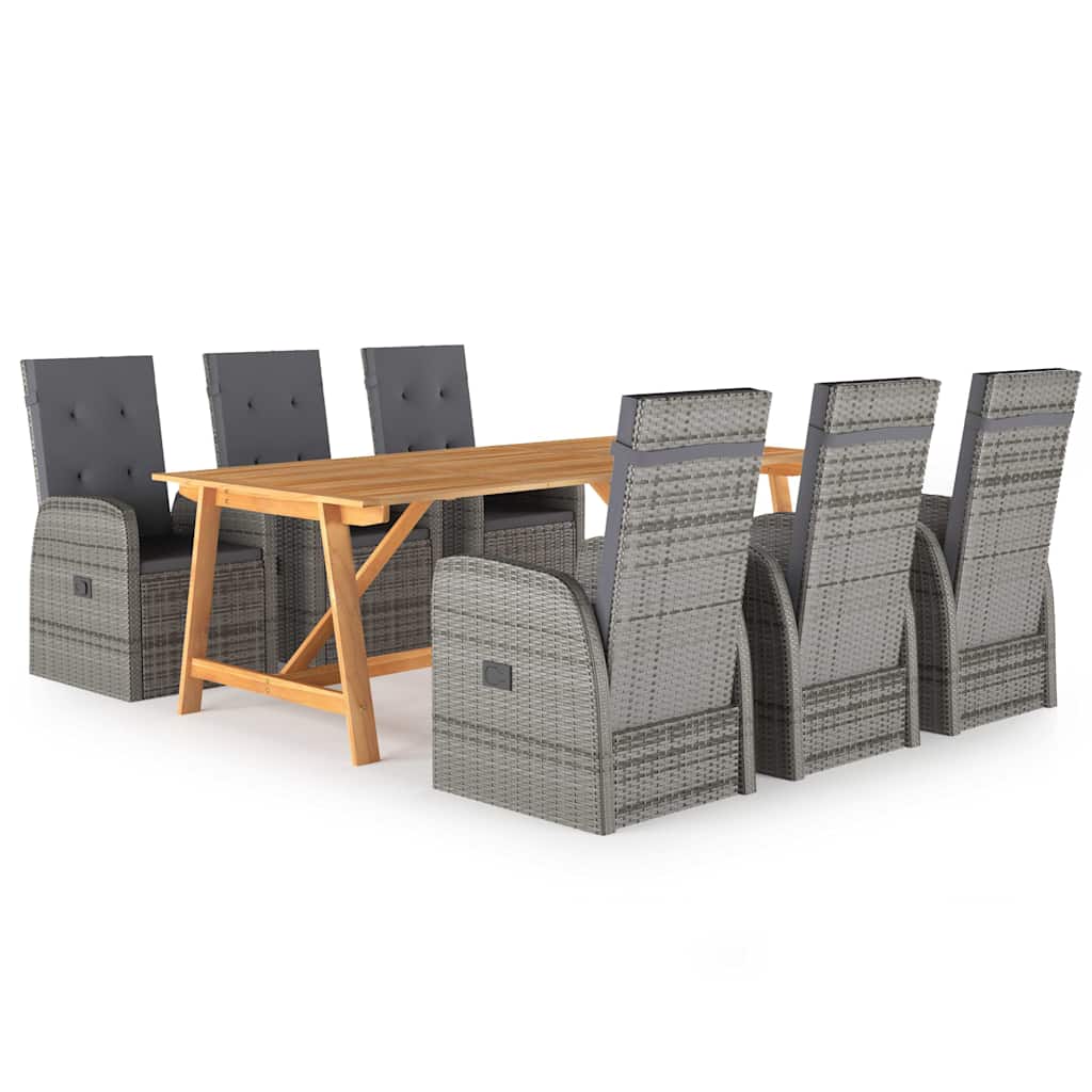 vidaXL 7-Piece Garden Dining Set Grey