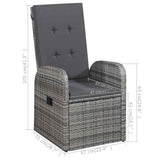 vidaXL 7-Piece Garden Dining Set Grey