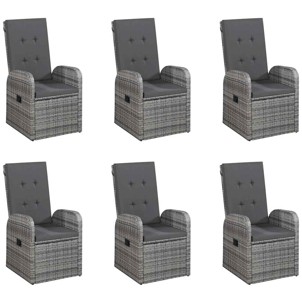 vidaXL 7-Piece Garden Dining Set Grey