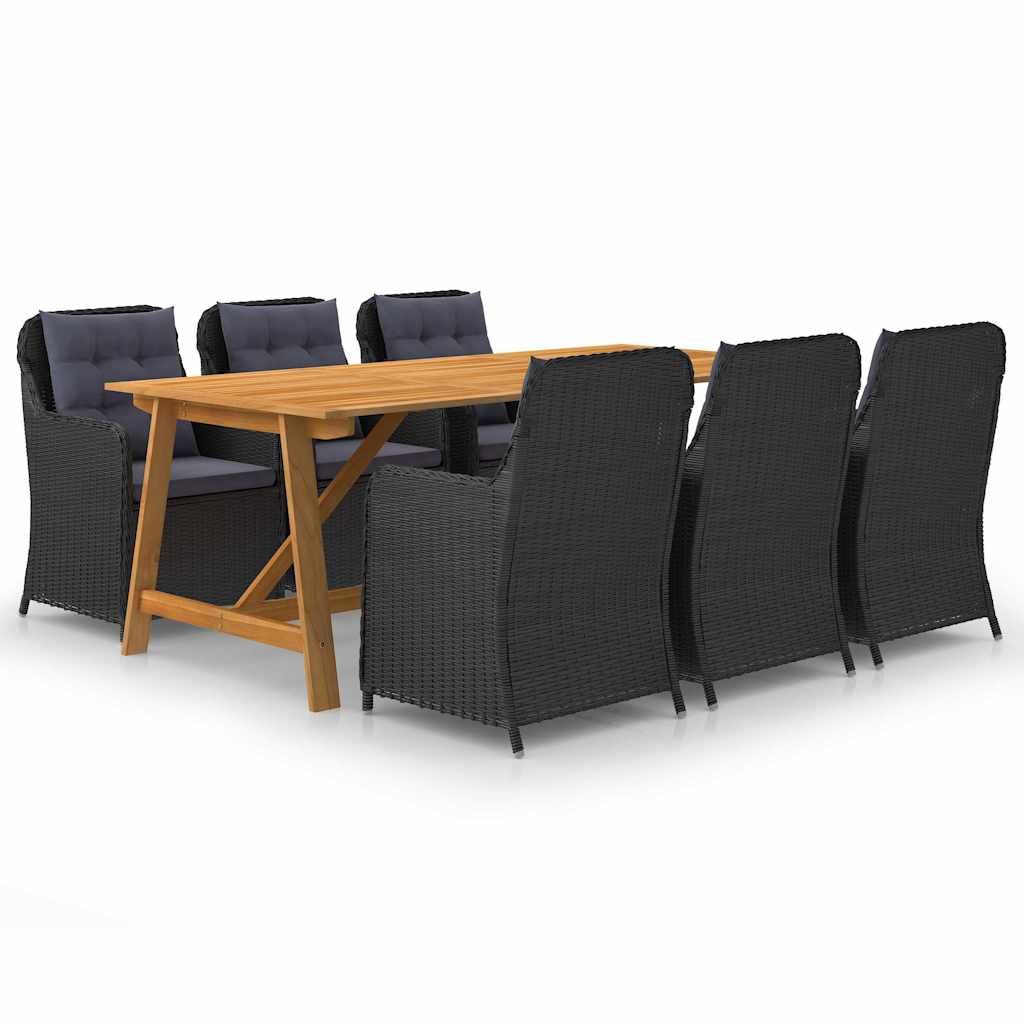 vidaXL 7-delige Tuinset zwart