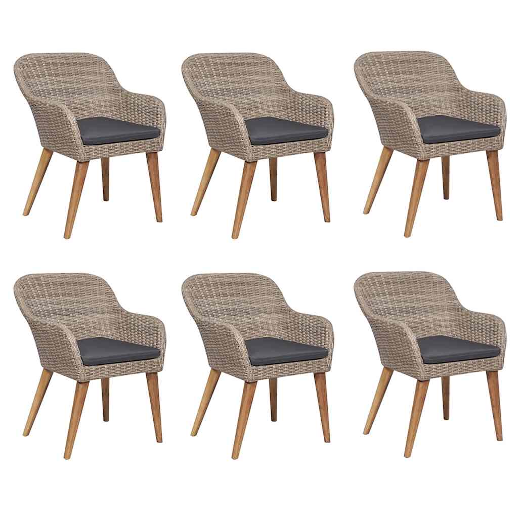 vidaXL 7-piece Garden Dining Set black