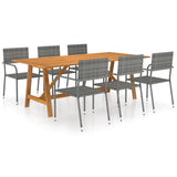 vidaXL 7-piece Garden Dining Set Black