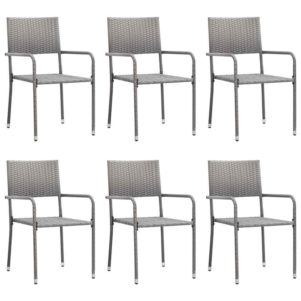 vidaXL 7-piece Garden Dining Set Black