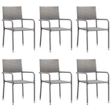 vidaXL 7-piece Garden Dining Set Black