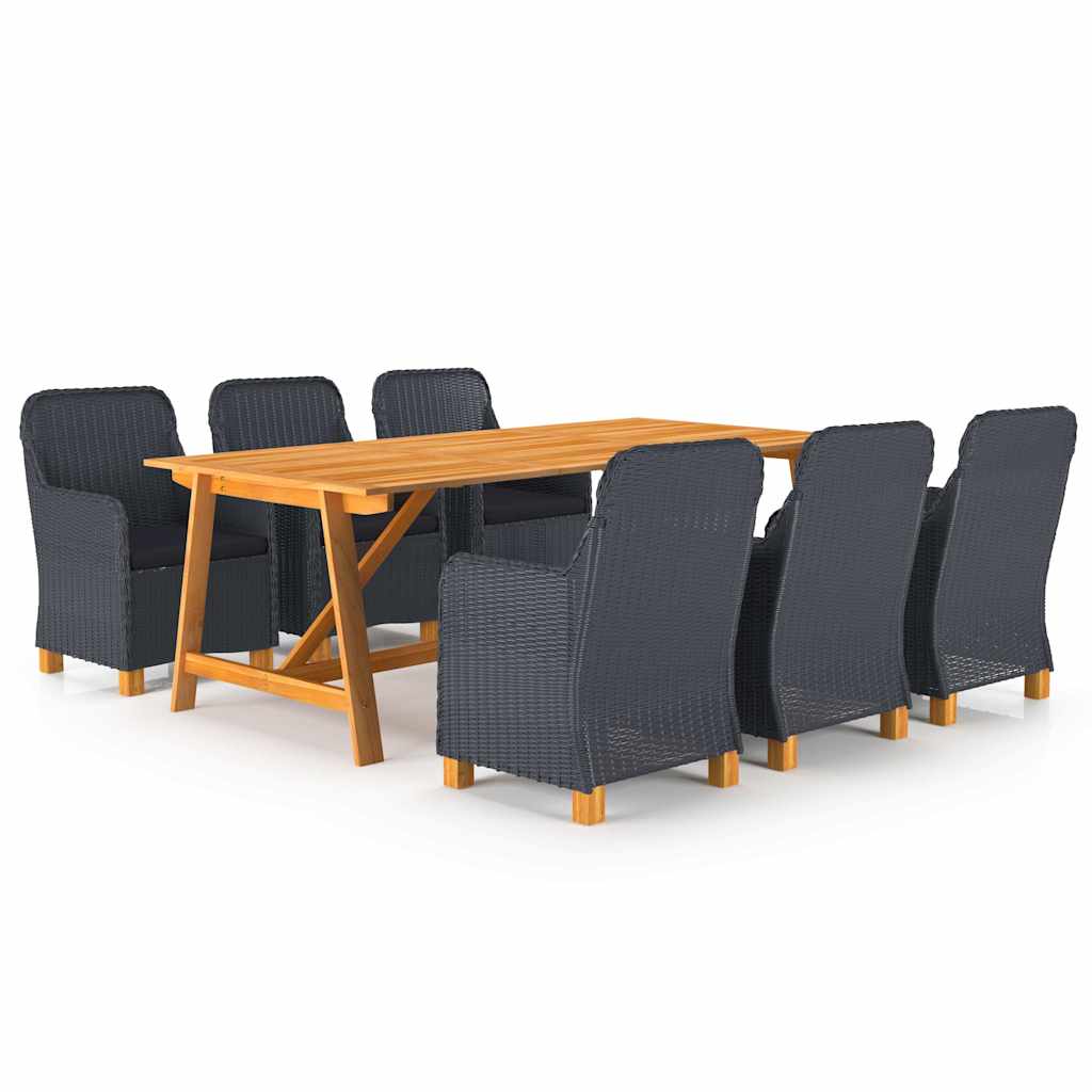 vidaXL 7-Piece Garden Dining Set Light Grey