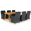 vidaXL 7-Piece Garden Dining Set Light Grey