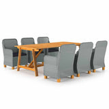 vidaXL 7-Piece Garden Dining Set Light Grey