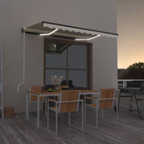 vidaXL Luifel automatisch met LED en windsensor 400x300cm blauw en wit