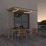 vidaXL Luifel automatisch met LED en windsensor 400x300cm blauw en wit