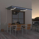 vidaXL Luifel automatisch met LED en windsensor 400x300cm blauw en wit