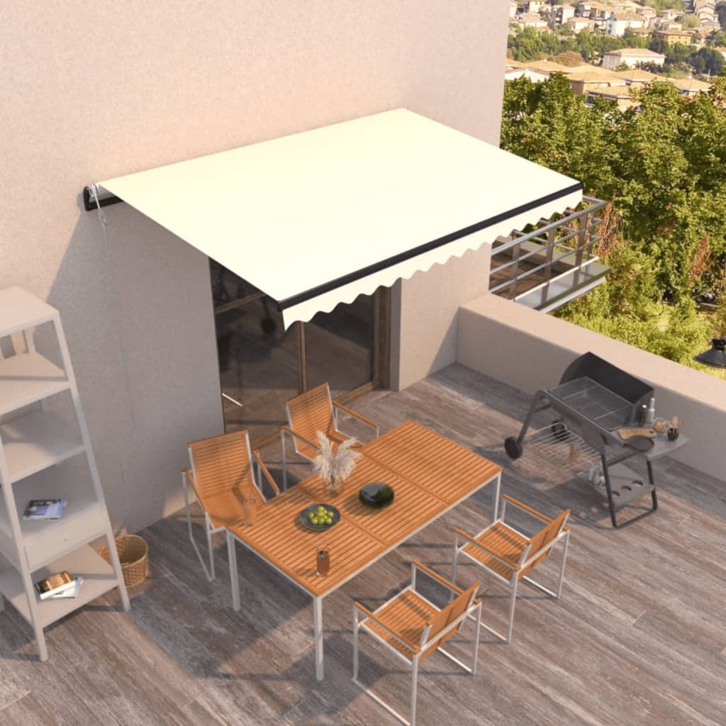 vidaXL Luifel automatisch uittrekbaar 350x250 cm crèmekleurig