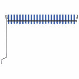vidaXL Luifel automatisch met LED en windsensor 400x300cm blauw en wit