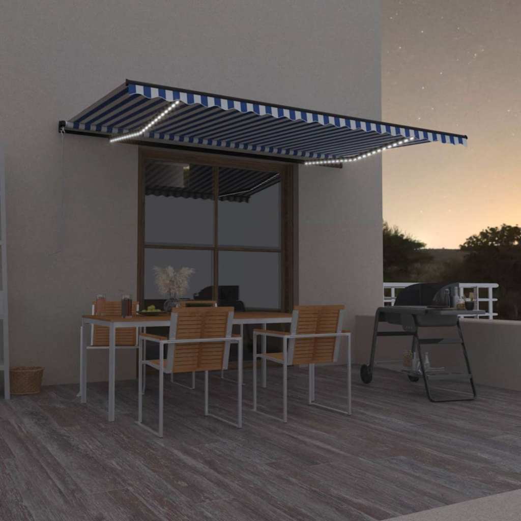vidaXL Luifel handmatig uittrekbaar met LED 300x250 cm antraciet