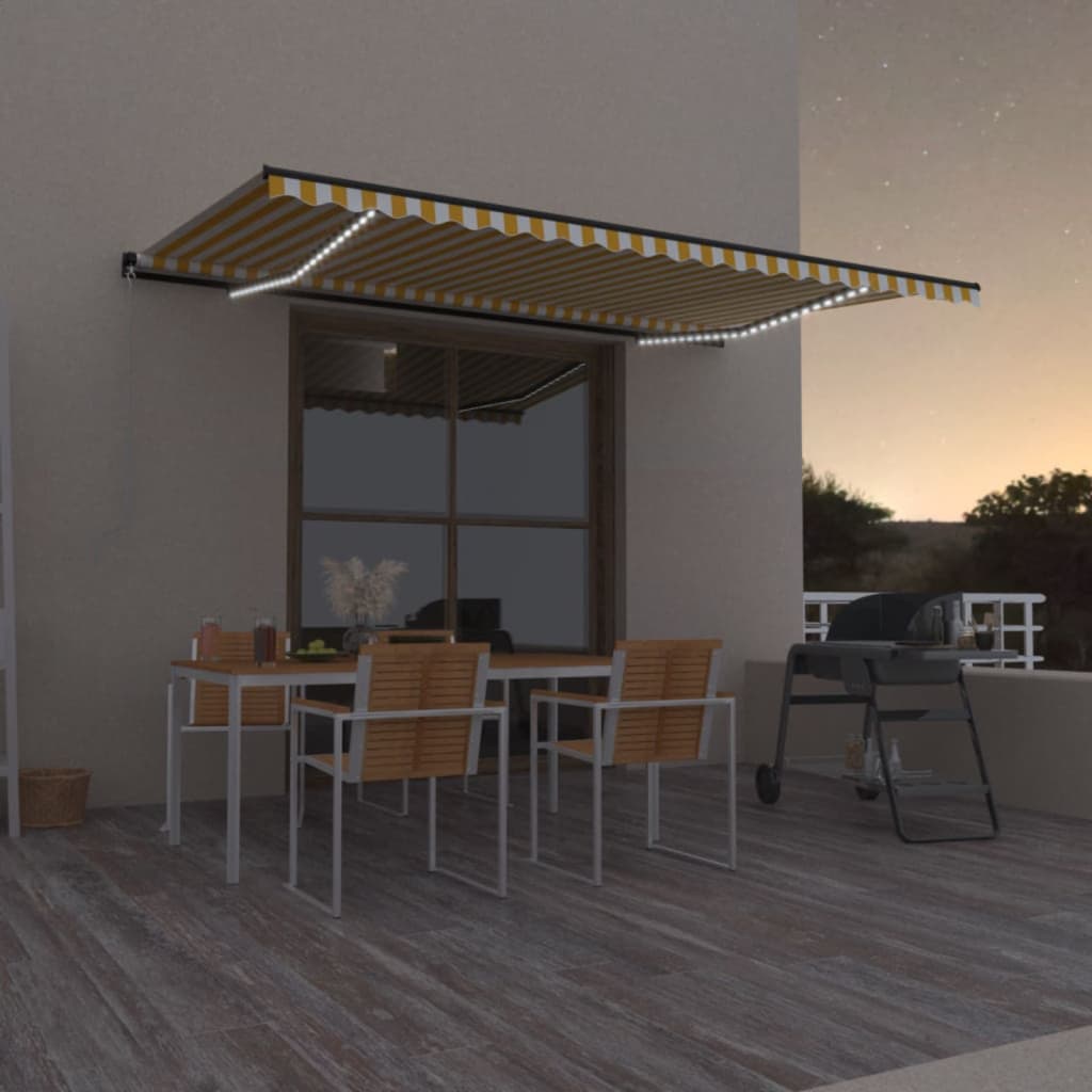 vidaXL Luifel handmatig uittrekbaar met LED 300x250 cm antraciet
