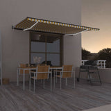 vidaXL Luifel automatisch met LED en windsensor 400x300cm blauw en wit