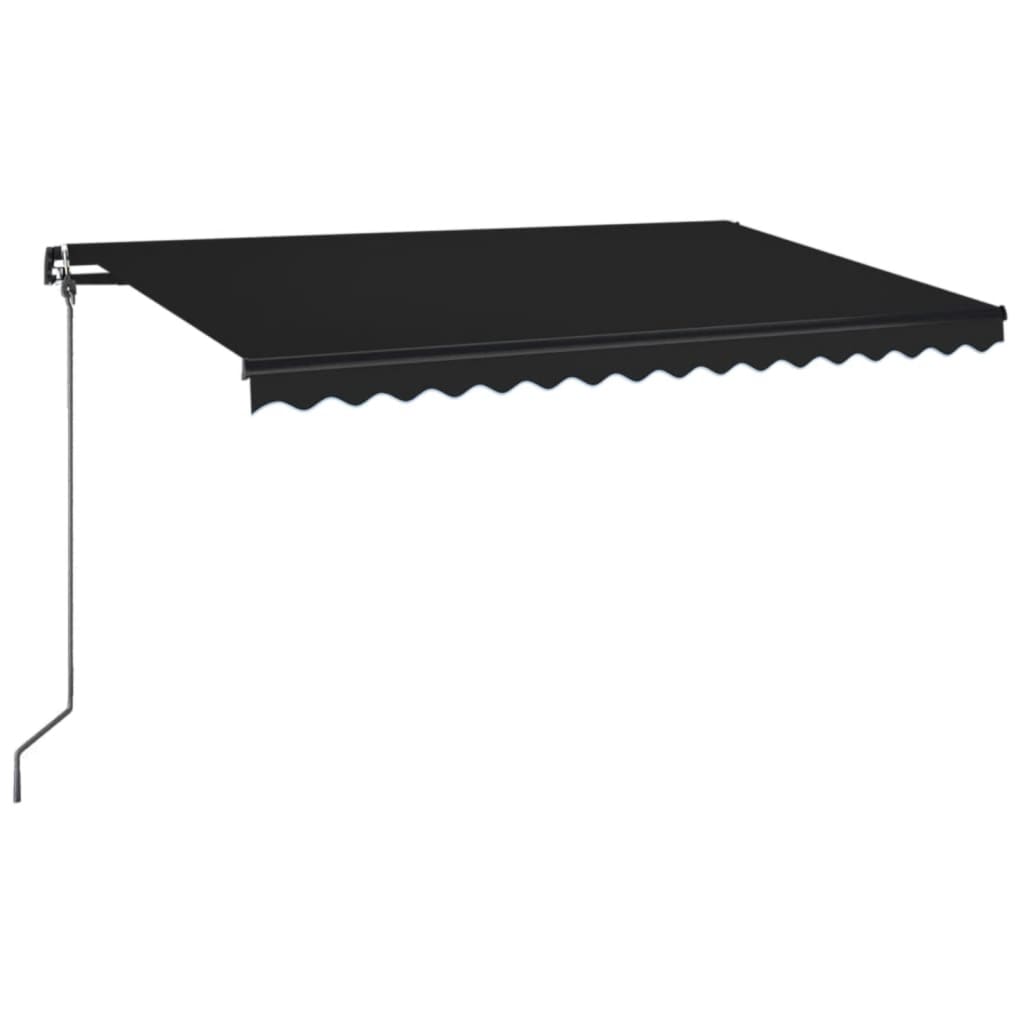 vidaXL Luifel handmatig uittrekbaar met LED 300x250 cm antraciet