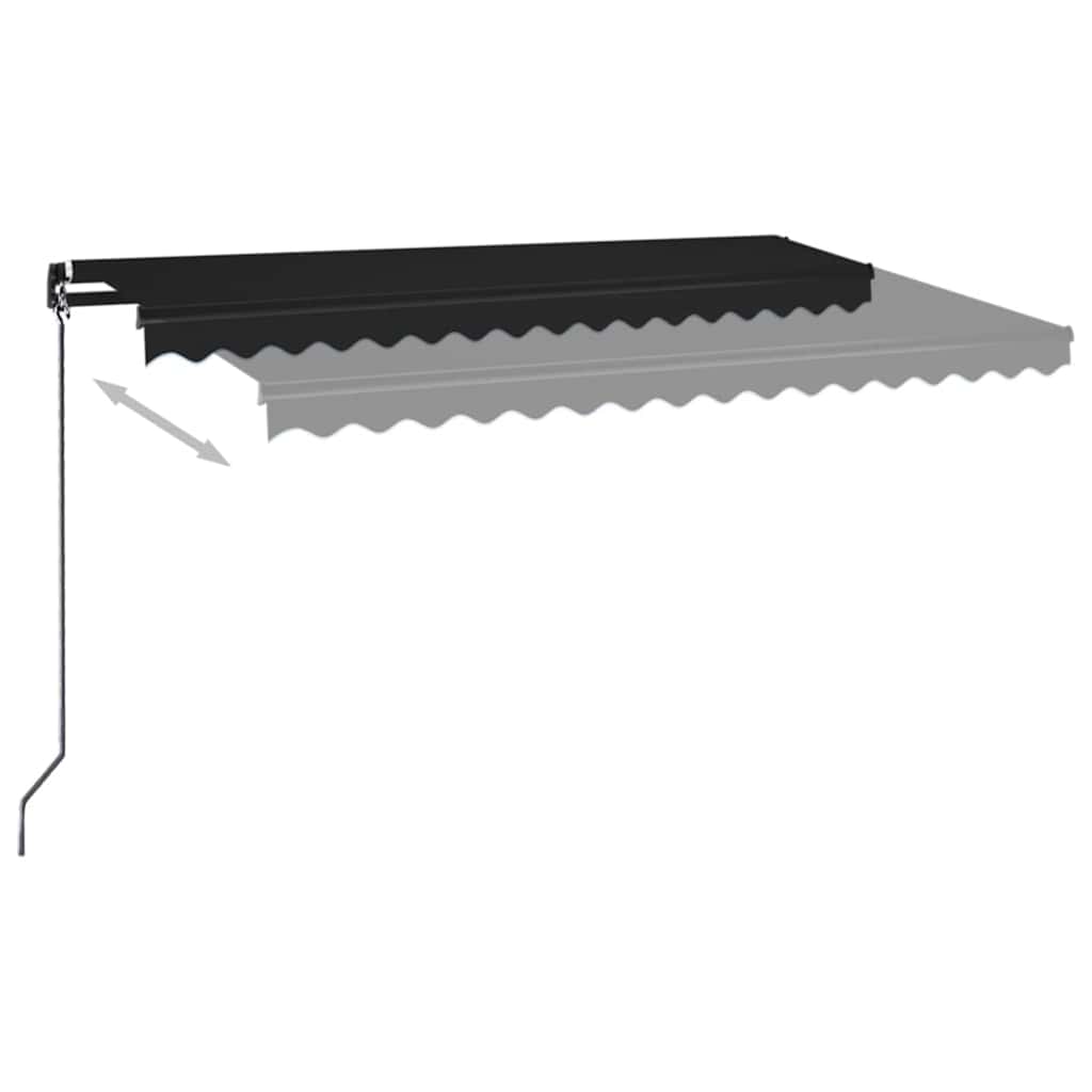 vidaXL Luifel handmatig uittrekbaar met LED 300x250 cm antraciet