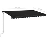 vidaXL Luifel handmatig uittrekbaar met LED 300x250 cm antraciet