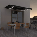 vidaXL Luifel automatisch met LED en windsensor 400x300cm blauw en wit