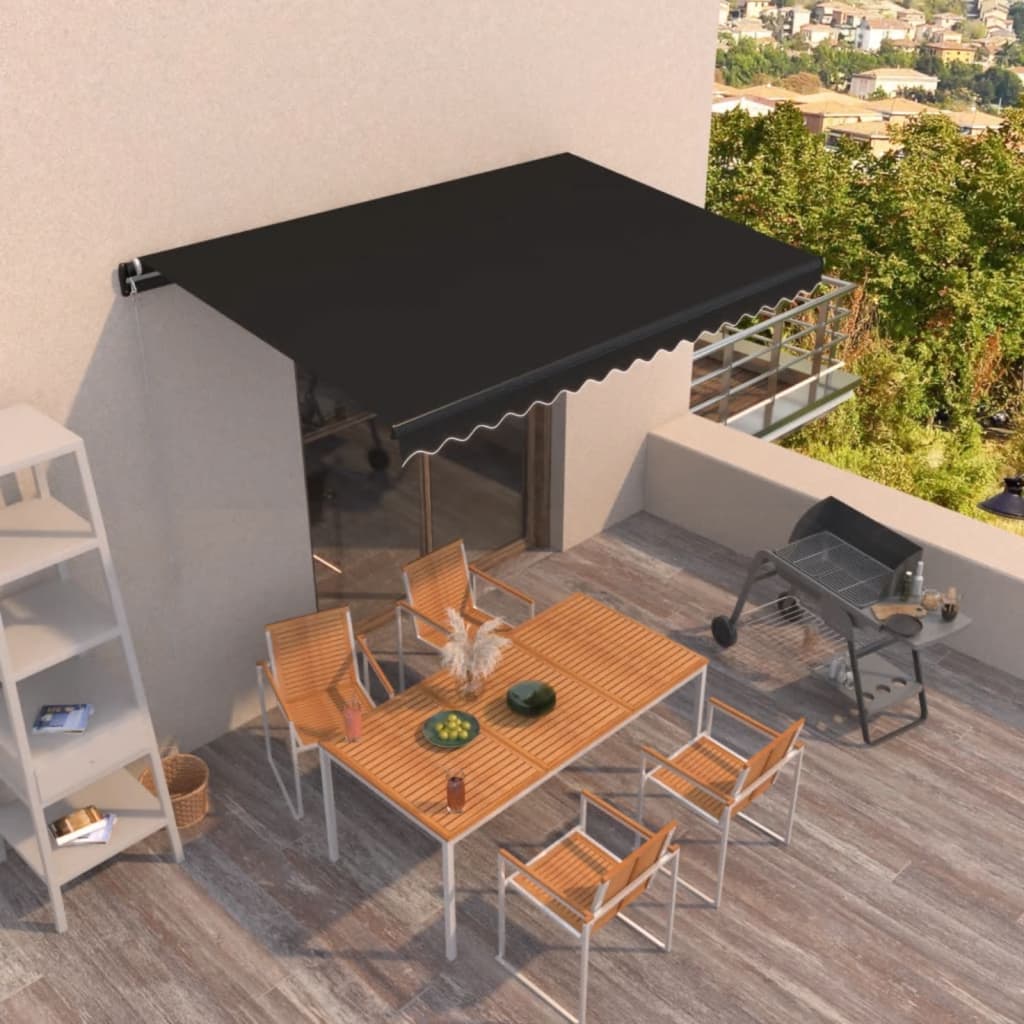 vidaXL Luifel handmatig uittrekbaar 300x250 cm antraciet