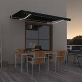 vidaXL Luifel automatisch met LED en windsensor 400x300cm blauw en wit