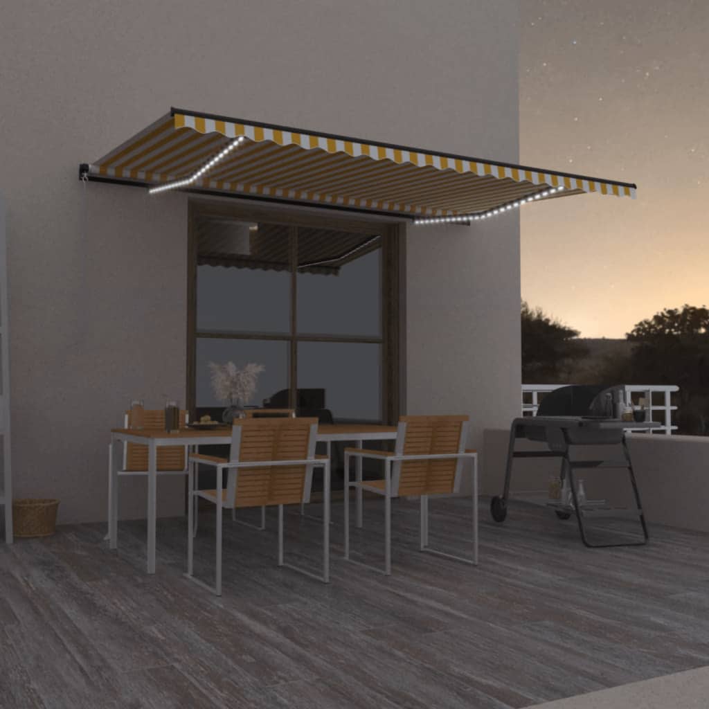 vidaXL Luifel handmatig uittrekbaar met LED 300x250 cm antraciet