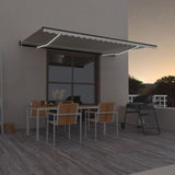vidaXL Luifel automatisch met LED en windsensor 400x300cm blauw en wit