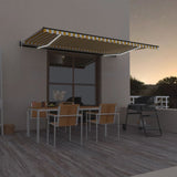 vidaXL Luifel automatisch met LED en windsensor 400x300cm blauw en wit