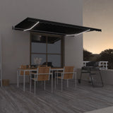 vidaXL Luifel automatisch met LED en windsensor 400x300cm blauw en wit