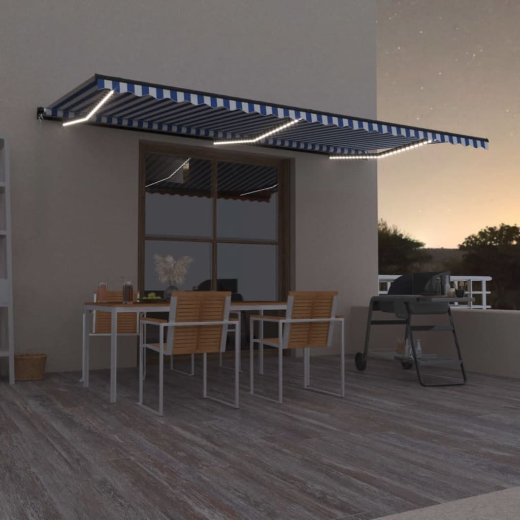 vidaXL Luifel handmatig uittrekbaar met LED 300x250 cm antraciet