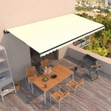 vidaXL Luifel automatisch uittrekbaar 350x250 cm crèmekleurig
