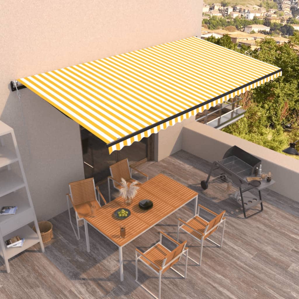 vidaXL Luifel automatisch uittrekbaar 350x250 cm crèmekleurig