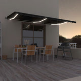 vidaXL Luifel automatisch met LED en windsensor 400x300cm blauw en wit