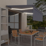 vidaXL Luifel handmatig uittrekbaar rolgordijn LED 3x2,5 m blauw wit