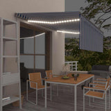 vidaXL Luifel handmatig uittrekbaar rolgordijn LED 3x2,5 m blauw wit
