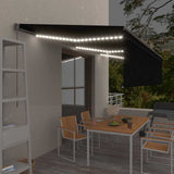 vidaXL Luifel handmatig uittrekbaar rolgordijn LED 3x2,5 m blauw wit