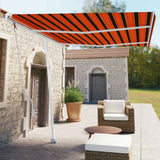vidaXL Luifel vrijstaand automatisch 600x300 cm blauw en wit