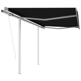 vidaXL Awning Automatically Retractable with Poles 3x2.5 m Anthracite