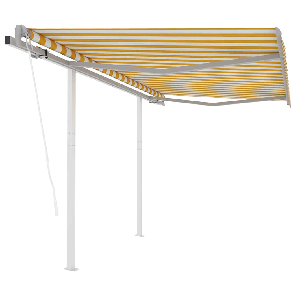 vidaXL Awning Automatically Retractable with Poles 3x2.5 m Anthracite