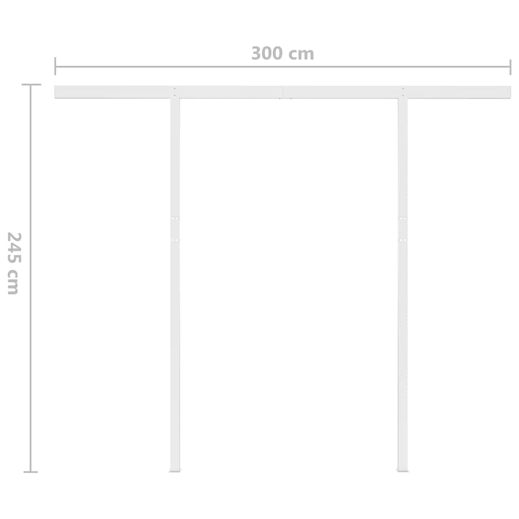 vidaXL Awning Automatically Retractable with Poles 3x2.5 m Anthracite