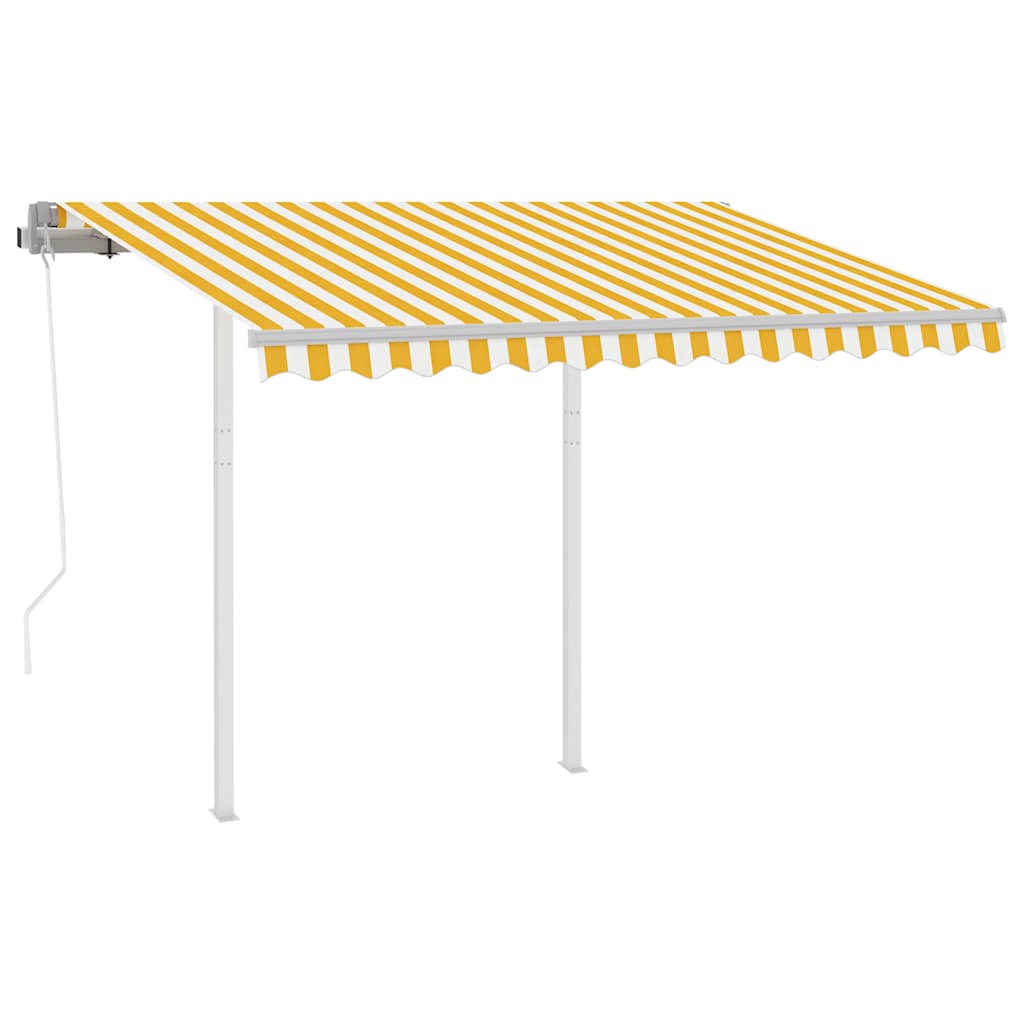 vidaXL Awning Automatically Retractable with Poles 3x2.5 m Anthracite