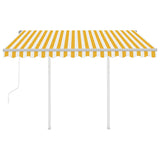 vidaXL Awning Automatically Retractable with Poles 3x2.5 m Anthracite
